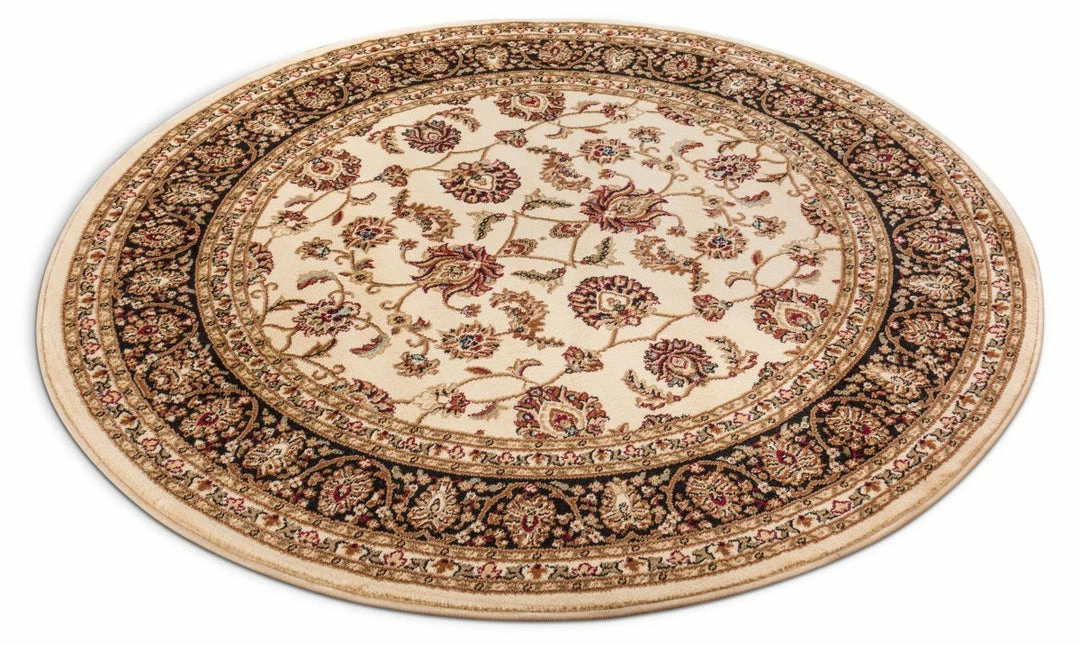Well Woven Round Rugs Sarouk Ivory Traditional Round Rug 2 Well Woven Round Rugs Sarouk Ivory Traditional Round Rug