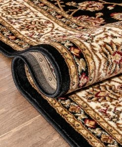Well Woven Sarouk Black Traditional Rug 24 Well Woven Sarouk Black Traditional Rug