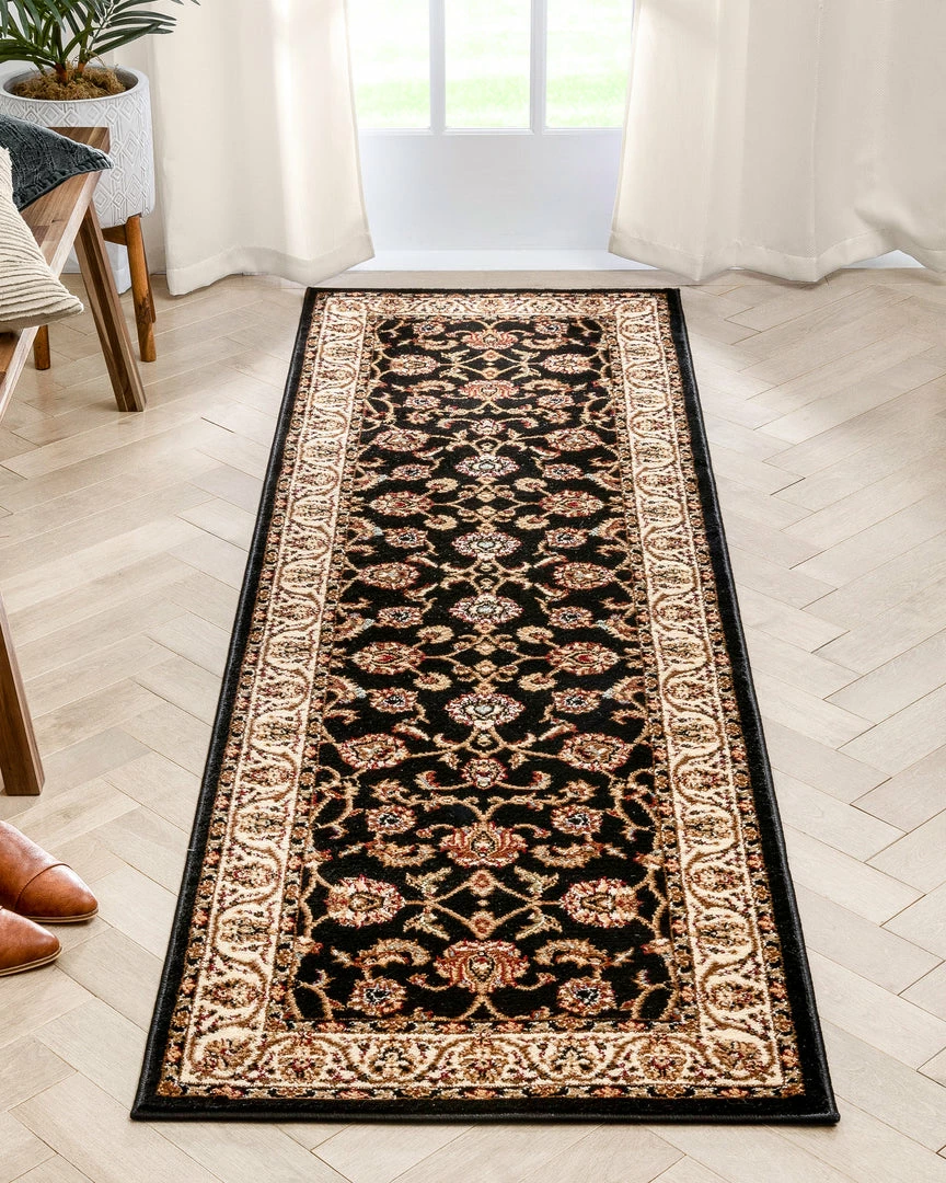 Well Woven Sarouk Black Traditional Rug 5 Well Woven Sarouk Black Traditional Rug