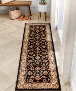 Well Woven Sarouk Black Traditional Rug 23 Well Woven Sarouk Black Traditional Rug