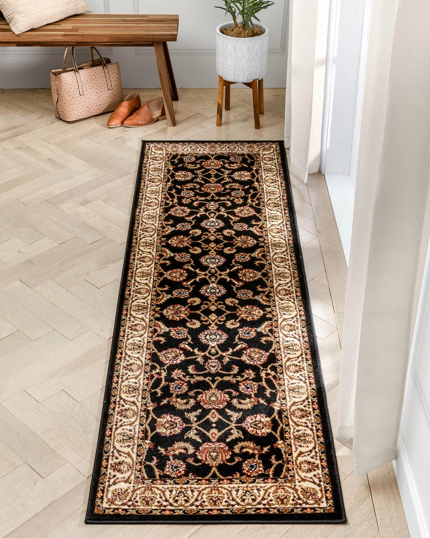 Well Woven Sarouk Black Traditional Rug 7 Well Woven Sarouk Black Traditional Rug