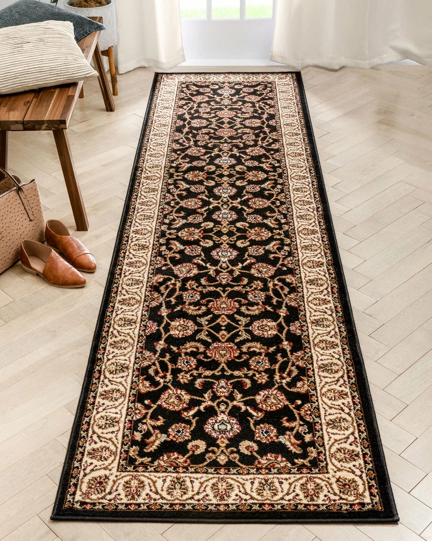 Well Woven Sarouk Black Traditional Rug 13 Well Woven Sarouk Black Traditional Rug