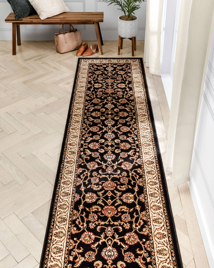 Well Woven Sarouk Black Traditional Rug 15 Well Woven Sarouk Black Traditional Rug