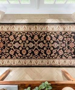 Well Woven Sarouk Black Traditional Rug 30 Well Woven Sarouk Black Traditional Rug