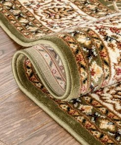 Well Woven Sarouk Green Traditional Rug