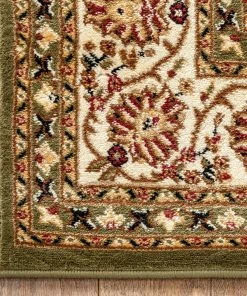 Well Woven Sarouk Green Traditional Rug
