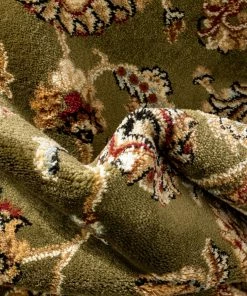 Well Woven Sarouk Green Traditional Rug