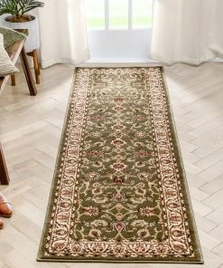 Well Woven Sarouk Green Traditional Rug