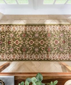 Well Woven Sarouk Green Traditional Rug