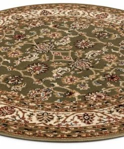 Well Woven Sarouk Green Traditional Round Rug