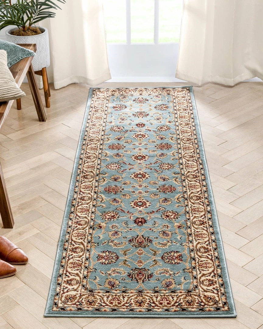 Well Woven Sarouk Light Blue Traditional Rug 5 Well Woven Sarouk Light Blue Traditional Rug