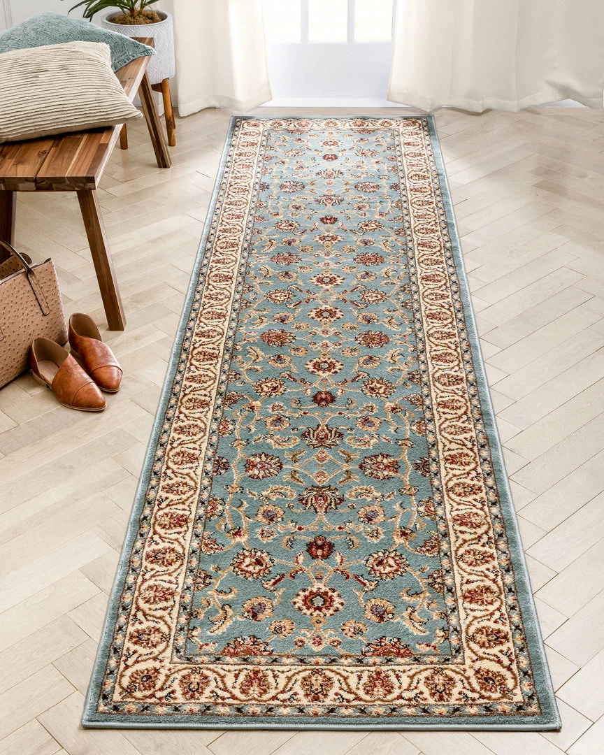 Well Woven Sarouk Light Blue Traditional Rug 12 Well Woven Sarouk Light Blue Traditional Rug