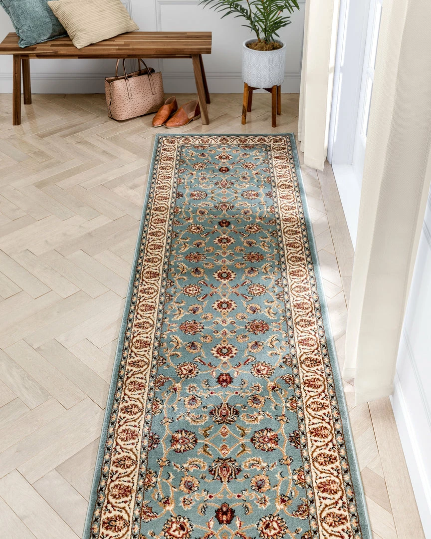 Well Woven Sarouk Light Blue Traditional Rug 14 Well Woven Sarouk Light Blue Traditional Rug