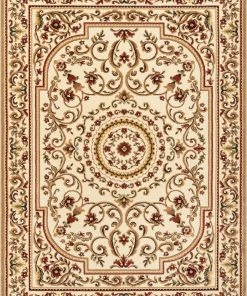 Well Woven Casbah Traditional Oriental Medallion Persian Cream Rug