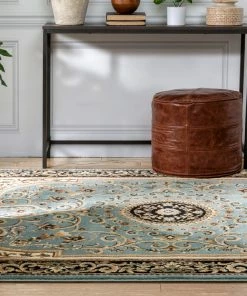 Well Woven Casbah Traditional Oriental Medallion Persian Blue Rug Oriental & Persian