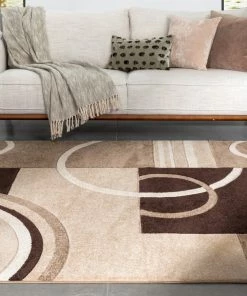 Well Woven Galaxy Waves Ivory Modern Rug 3'x5'