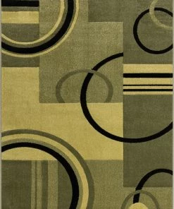 Well Woven Galaxy Waves Green Modern Rug