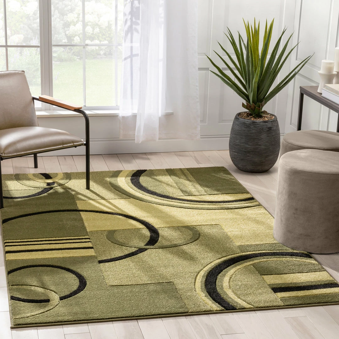 Well Woven Galaxy Waves Green Modern Rug 1 Well Woven Galaxy Waves Green Modern Rug