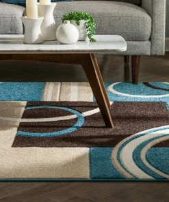 Well Woven Galaxy Waves Blue Modern Rug