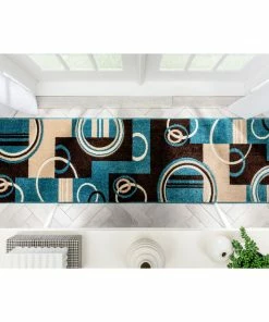 Well Woven Galaxy Waves Blue Modern Rug