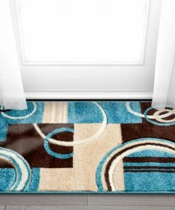 Well Woven Galaxy Waves Blue Modern Rug