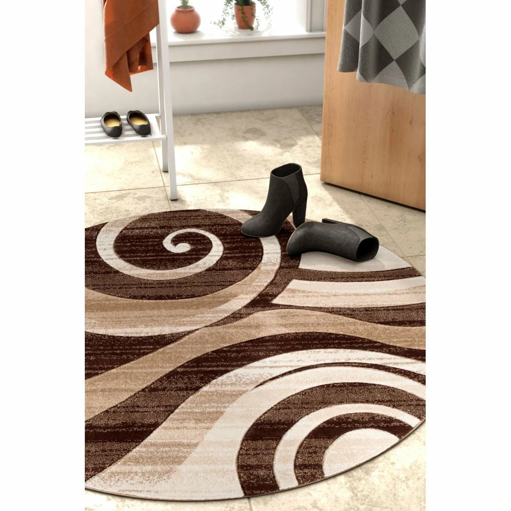 Well Woven 5'x7' Whirlwind Brown Modern Rug 14 Well Woven 5'x7' Whirlwind Brown Modern Rug