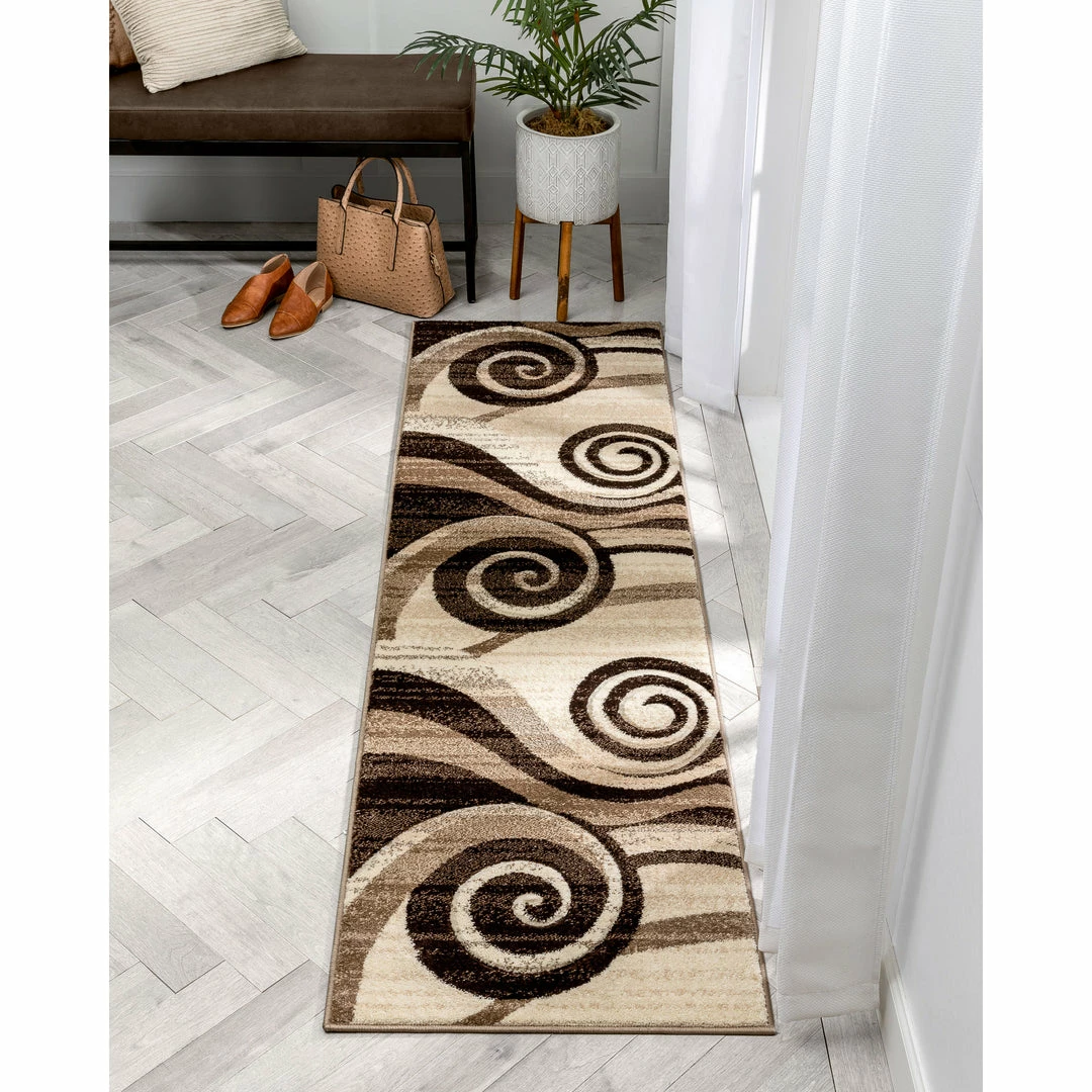 Well Woven 5'x7' Whirlwind Brown Modern Rug 12 Well Woven 5'x7' Whirlwind Brown Modern Rug