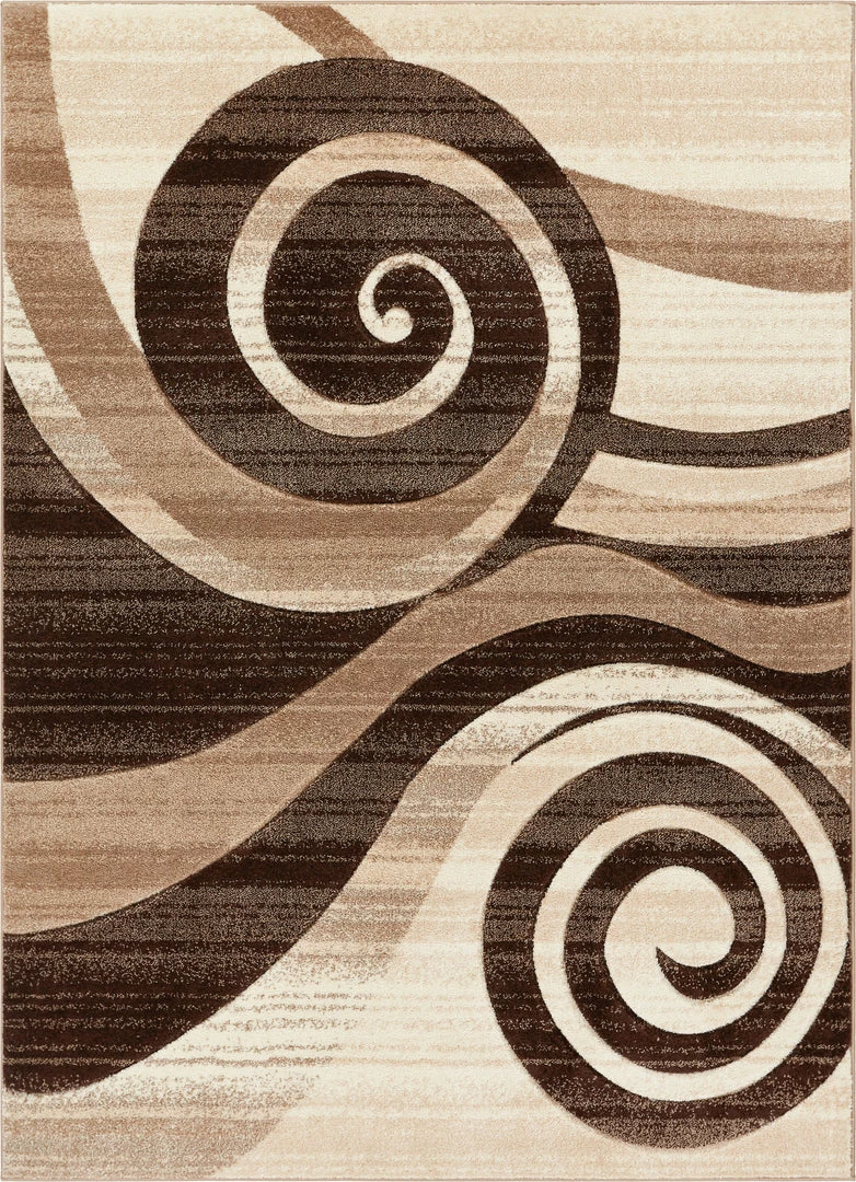 Well Woven 5'x7' Whirlwind Brown Modern Rug 1 Well Woven 5'x7' Whirlwind Brown Modern Rug