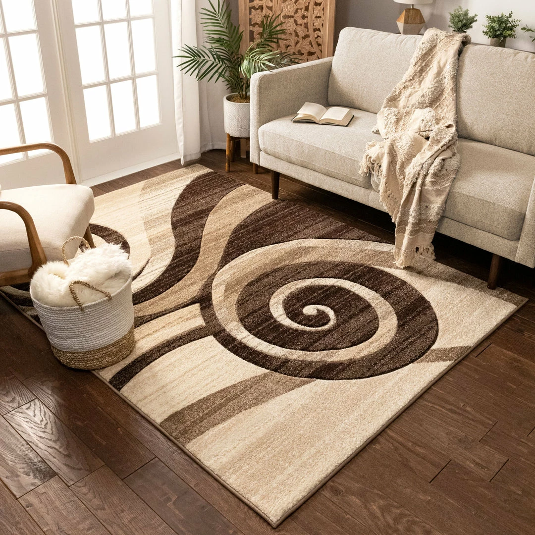 Well Woven 5'x7' Whirlwind Brown Modern Rug 8 Well Woven 5'x7' Whirlwind Brown Modern Rug