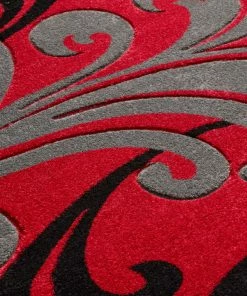 Well Woven Leslie Fleur De Lis Red Modern Rug