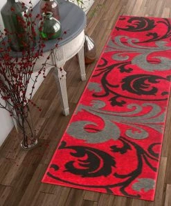 Well Woven Leslie Fleur De Lis Red Modern Rug