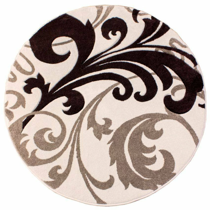 Well Woven Leslie Fleur De Lis Ivory Modern 5'3" Round Rug Geometric 1 Well Woven Leslie Fleur De Lis Ivory Modern 5'3" Round Rug Geometric