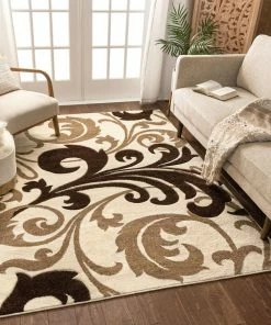 Well Woven Leslie Fleur De Lis Ivory Modern Rug