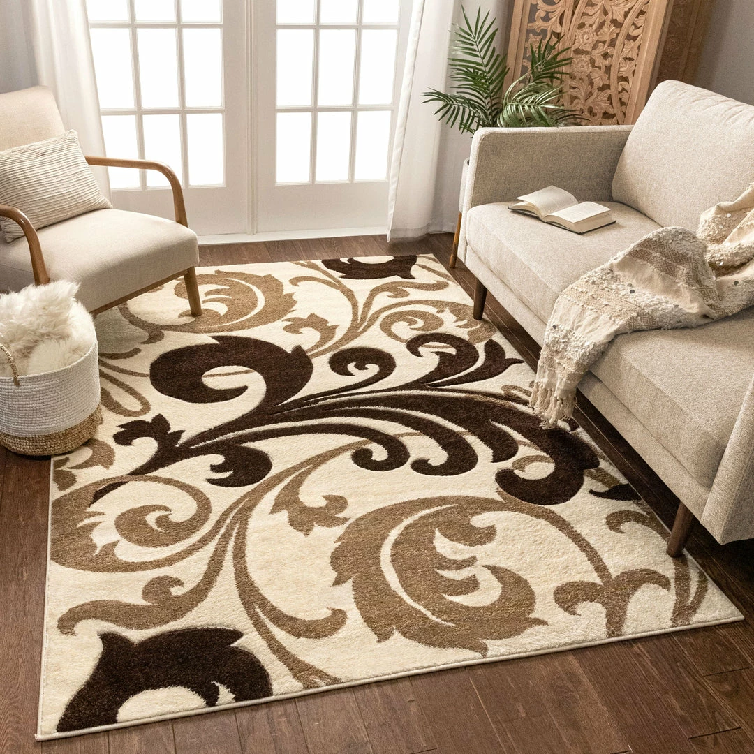 Well Woven Leslie Fleur De Lis Ivory Modern Rug 2 Well Woven Leslie Fleur De Lis Ivory Modern Rug