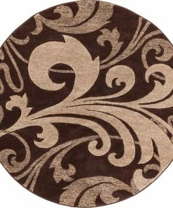 Well Woven Leslie Fleur De Lis Brown Modern Rug