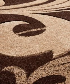 Well Woven Leslie Fleur De Lis Brown Modern Rug