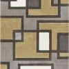 Well Woven Imagination Squares Gold Modern Rug