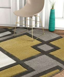 Well Woven Imagination Squares Gold Modern Rug 16 Well Woven Imagination Squares Gold Modern Rug