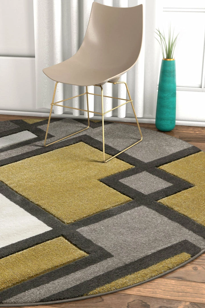 Well Woven Imagination Squares Gold Modern Rug 6 Well Woven Imagination Squares Gold Modern Rug
