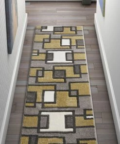 Well Woven Imagination Squares Gold Modern Rug 19 Well Woven Imagination Squares Gold Modern Rug