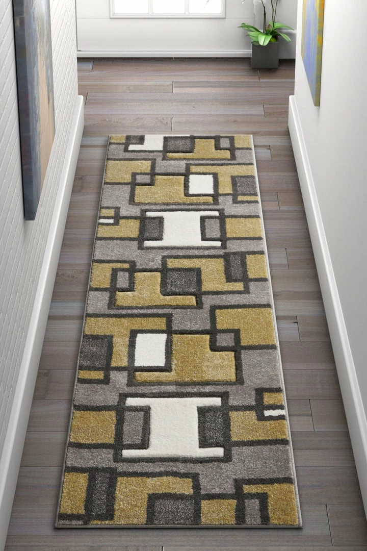 Well Woven Imagination Squares Gold Modern Rug 9 Well Woven Imagination Squares Gold Modern Rug