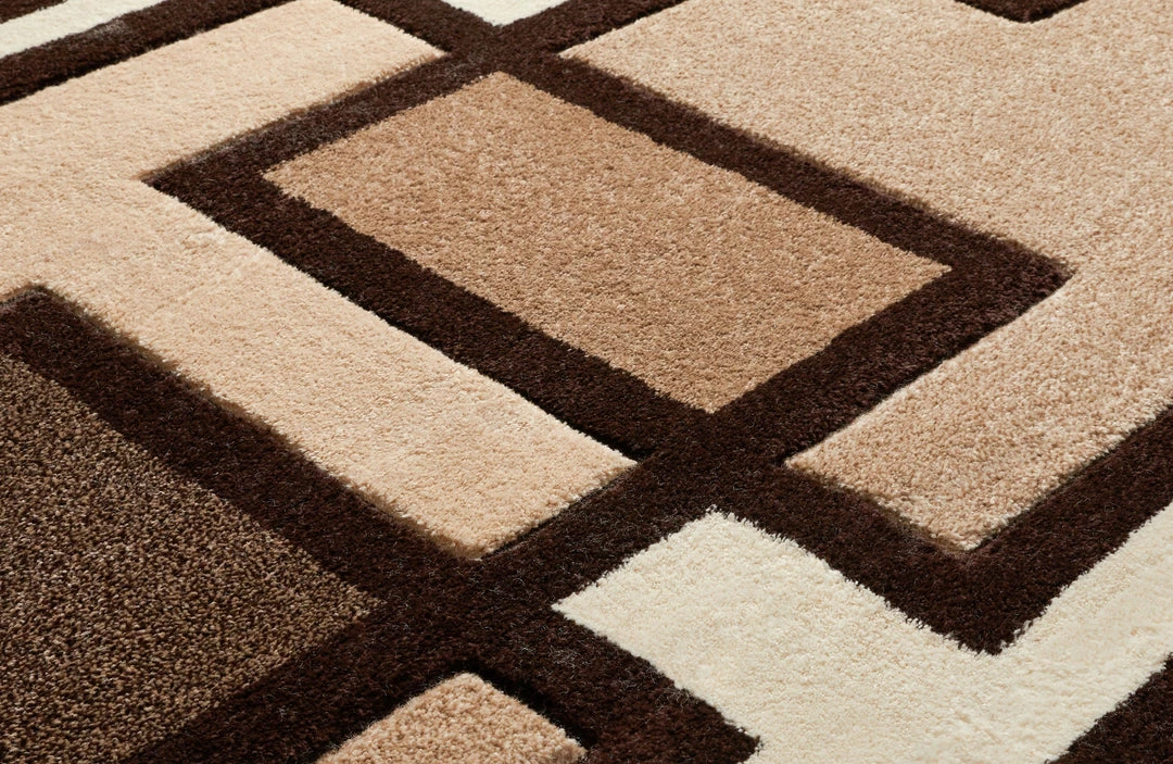 Well Woven Imagination Squares Cream Modern Rug 3'x5' 9 Well Woven Imagination Squares Cream Modern Rug 3'x5'