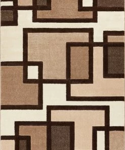 Well Woven Imagination Squares Cream Modern Rug 3'x5'