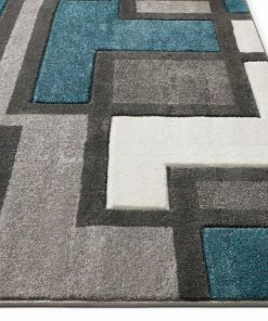 Well Woven Imagination Squares Blue Modern Rug