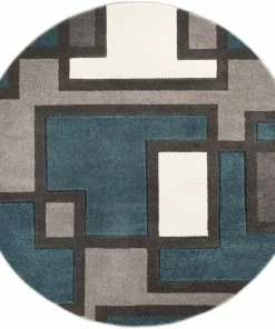 Well Woven Imagination Squares Blue Modern Rug