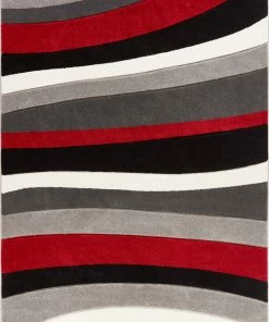 Well Woven Rad Waves Red Modern Rug