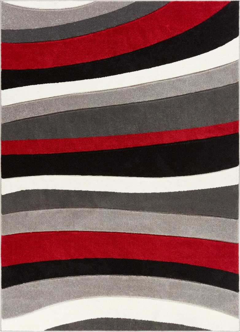 Well Woven Rad Waves Red Modern Rug 1 Well Woven Rad Waves Red Modern Rug