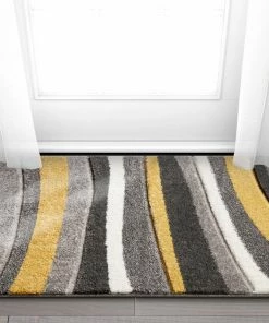 Well Woven Rad Waves Gold Modern Rug 7'10
