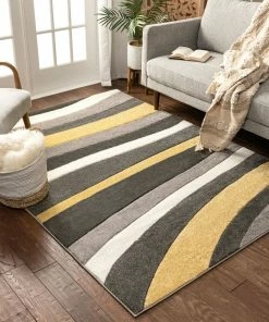 Well Woven Rad Waves Gold Modern Rug 7'10" X 9'10"