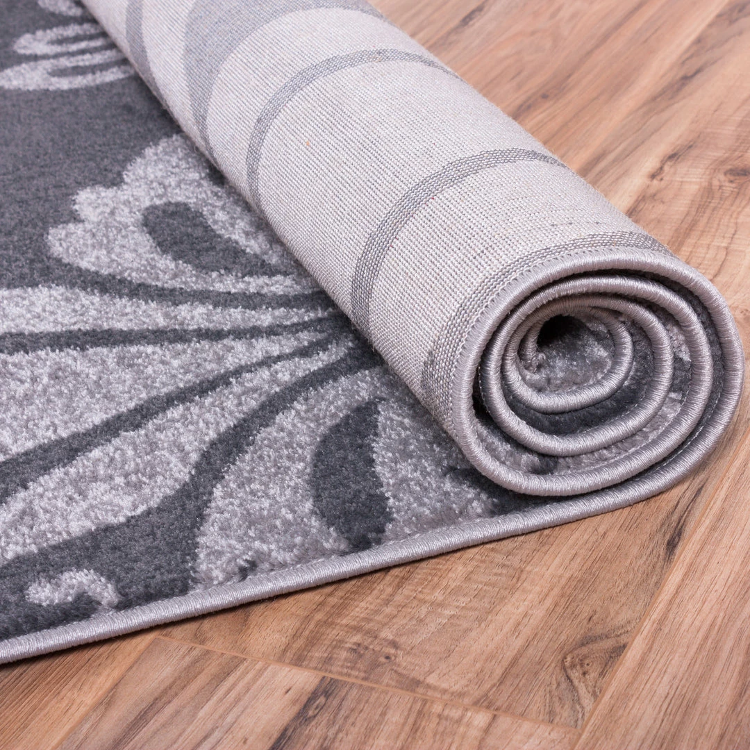 Well Woven Rosetta Grey Modern Rug Grey & Silver 2 Well Woven Rosetta Grey Modern Rug Grey & Silver